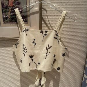 Zara Cream Beaded Top